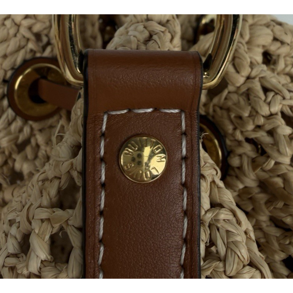 Louis Vuitton Noe BB Bag in Natural Woven Raffia with Leather Trim E-8 - Picture 9 of 16